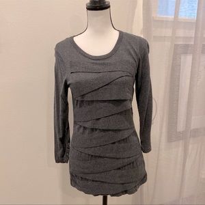 Vince Camuto grey diagonally layed top